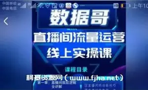 数据哥直播间流量运营线上实操课+千川落地课价值696元