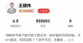王健伟:C++全套视频课程价值999元
