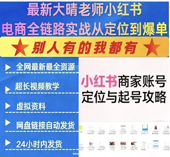 大晴老师·小红书电商全链路实战从定位到爆单