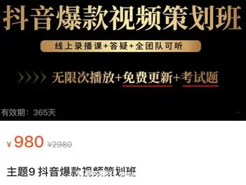 诸葛老王·抖音爆款视频策划班价值980元
