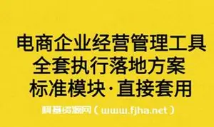 电商企业盈利体系+落地工具包(电商必备)