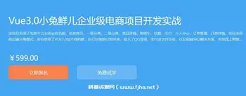 Vue3.0小兔鲜儿企业级电商项目实战价值599元-