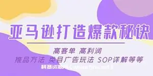 亚马逊打造爆款秘诀：高客单 高利润 推品方法