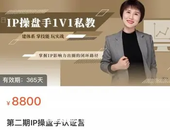 江湖格掌门·第二期IP操盘手认证营课价值8800元-