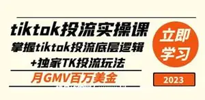 tiktok投流实操课：掌握tiktok投流底层逻辑+独家TK投流玩法