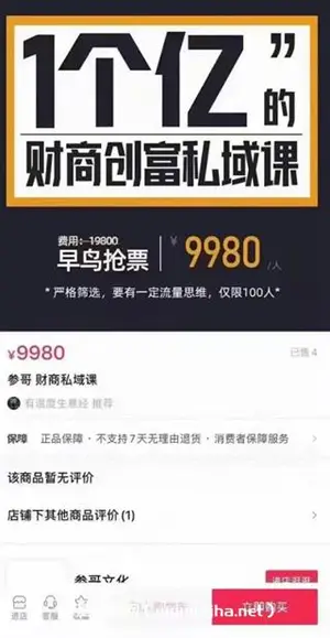 参哥·财商私域提升课价值9980元