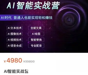 AI智能赚钱实战营价值4980元