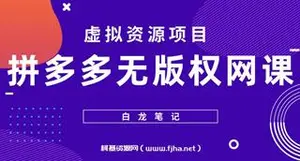 [白龙笔记]拼多多无版权网课项目