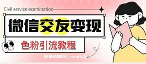 微信交友资源推广引流变现项目（男粉变现）