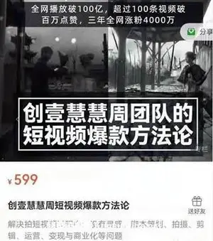 创壹慧慧周短视频爆款方法论价值599元