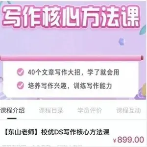 [东山老师]校优DS写作核心方法课