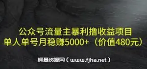 高鹏-公众号流量主暴利撸收益项目-网盘下载