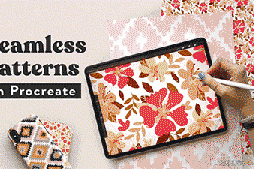 在Procreate +专业曲面设计技巧中绘制无缝图案-中文字幕-CG原画|插画|鼠绘