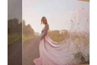 流行影楼写真婚纱蝴蝶群拖尾飘纱裙摆修饰教程+素材