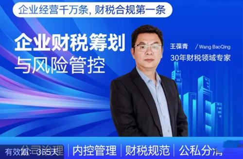 王葆青：企业财税筹划与风险管控