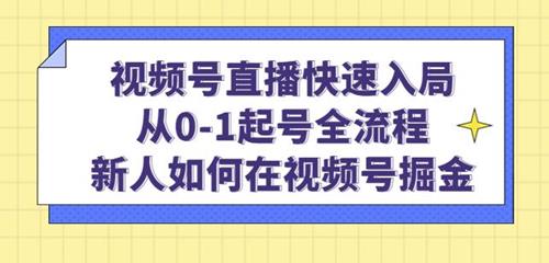 陈大黑牛·视频号直播快速入局：从0-1起号全流程，新人如何在视频号掘金