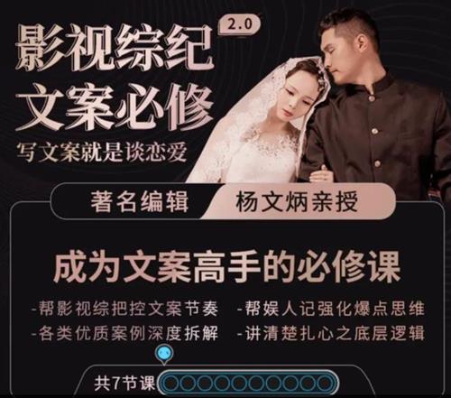 杨文炳文案课影视综纪文案必修阿炳文案必修课