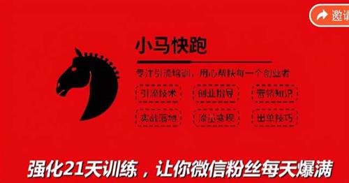 小马快跑引流培训高级课：教你被动引流日均100+精准客户