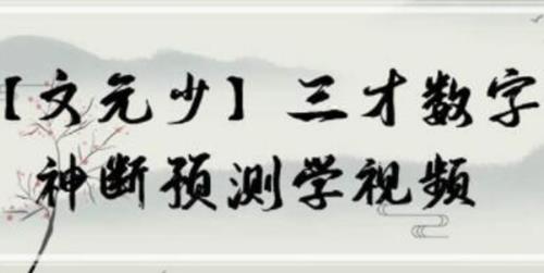 文元少 三才数字神断预测学视频 16集