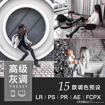 [人像]高级感灰调色北欧极简风PR FCPX AE PS 手机版APP街拍旅拍人像滤镜