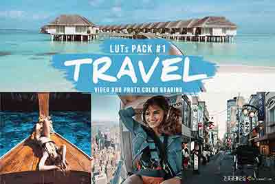 城市旅行LUT预设 Pack＃1-用于旅行视频和照片颜色分级的LUT预设