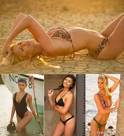 30张国外超模海滩泳装摄影RAW原片下载-精修人像好素材-摄影RAW原片
