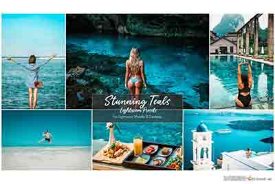 [旅拍]旅拍风光人像深青色调/APP预设 Stunning Teals Lightroom Pre…