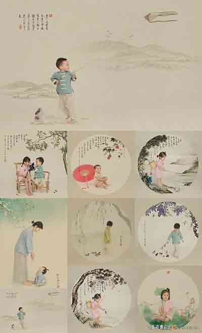 [儿童]影楼中国古风童趣儿童工笔画系列-《经典模板》9P