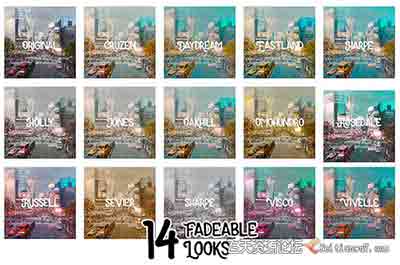 14组室外景观和城市景观LUTs预设 视频调色LUTs预设