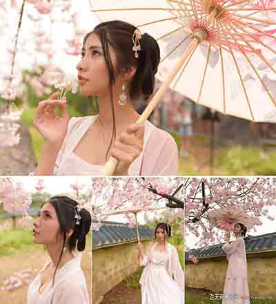 RAW原图下载-14张樱花汉服古风美女人像RAW原图14张-摄影RAW原片