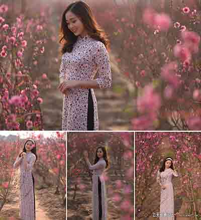 桃花旗袍美女摄影未修RAW原片8张-摄影RAW原片