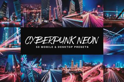赛博朋克城市夜景风光LR预设+LUT预设 Cyberpunk Neon Lightroom Presets