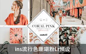 2019ins流行色珊瑚粉lightroom预设
