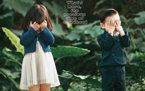 潮儿童少儿摄影照片写真相册字体文字PSD模板