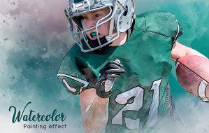 水彩画效果模板 智能对象PSD模板Watercolor painting effect