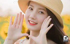 摄影RAW原图下载-青春人像向日葵太阳花写真外拍精修调色原片素材-RAW原片