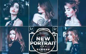 lr预设人像摄影深蓝灰色调LR后期沉静兰预设 2lagus new portrait Lightroom Presets