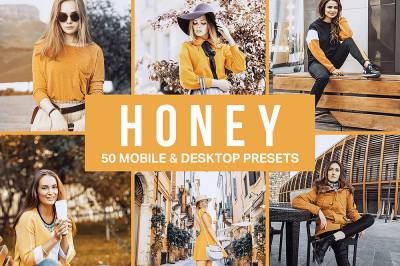 复古黄色调胶片LR预设+3DLUT预设 sparklestock  Honey Yellow Lightroom Presets