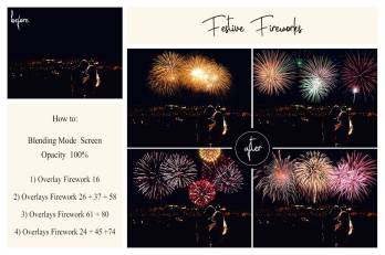 80组高清烟火烟花爆竹叠加合成前景素材  firework overlays