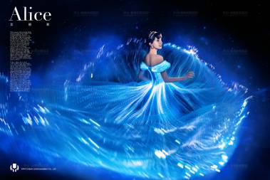 2018新款影楼发光婚纱夜光婚纱荧光婚纱摄影PSD素材