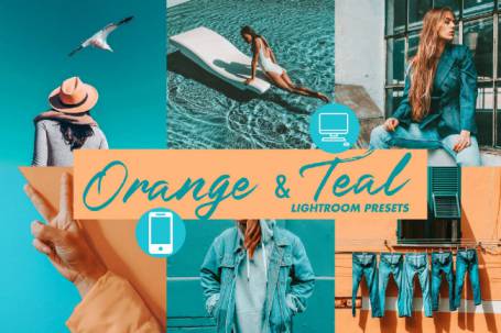 ins流行色-橙色和蓝绿色调美国西部电影胶卷风格LR预设 123PRESETS Orange and Teal Lightroom Presets