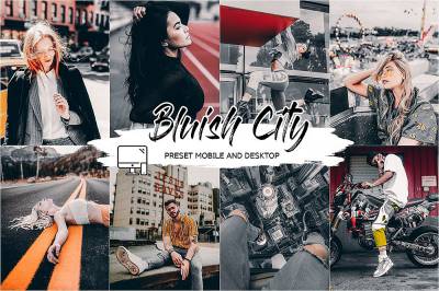 蓝调黑金风格城市街拍LR预设+LUT预设BLUISH CITY LIGHTROOM PRESET+LUT