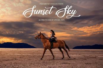 40个日落夕阳天空云彩PS后期换天空叠加合成素材
