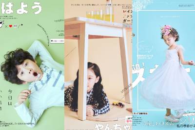 日系杂志风儿童影楼相册PSD模板30P