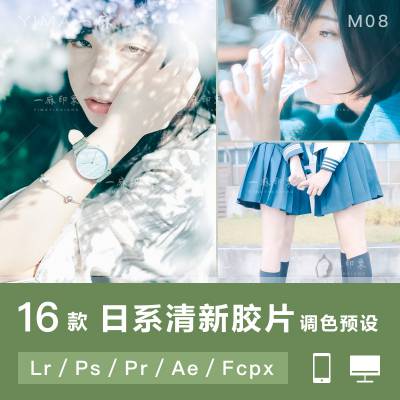 日系文艺小清新人像胶片LR/PS/LUTS/手机LR预设