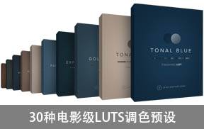 30种电影级柔和浓郁深沉情感明亮冷暖红蓝绿金色精品LUTS调色预设Lens Distortions-Finishing LUTS