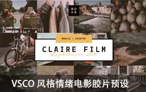 lr预设VSCO风格情绪电影胶片预设BukeShop Claire Film
