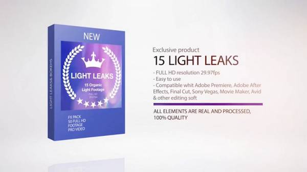 漂亮优雅镜头炫光光晕动画素材15个  Light Leaks