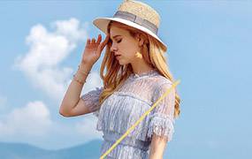 时尚欧美风杂志女装画册海报旅拍摄影写真PS后期PSD设计素材模板