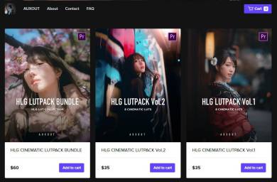 AUXOUT-2020最新电影质感32种LUTS预设VLOG调色